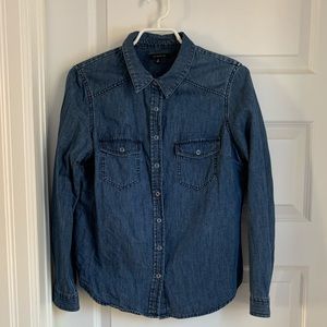 Denim jeans button shirt